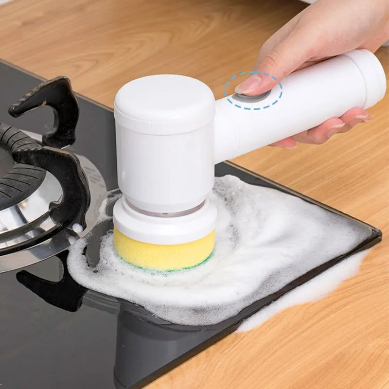 Escova de limpeza elétrica multifuncional portátil para pratos e panelas