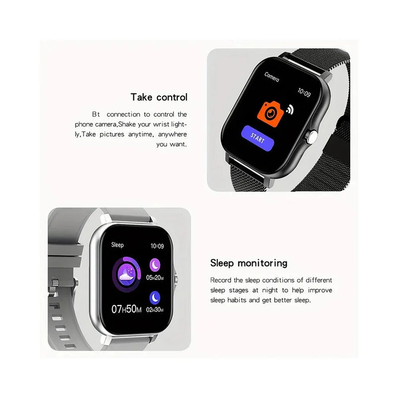 Relógio inteligente android para mulheres, chamada bluetooth,  monitoramento do oxigênio e pressão sanguínea,  e tela de 1,44 polegadas