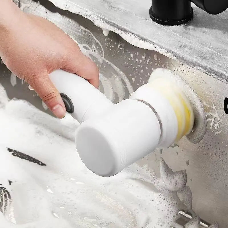 Escova de limpeza elétrica multifuncional portátil para pratos e panelas