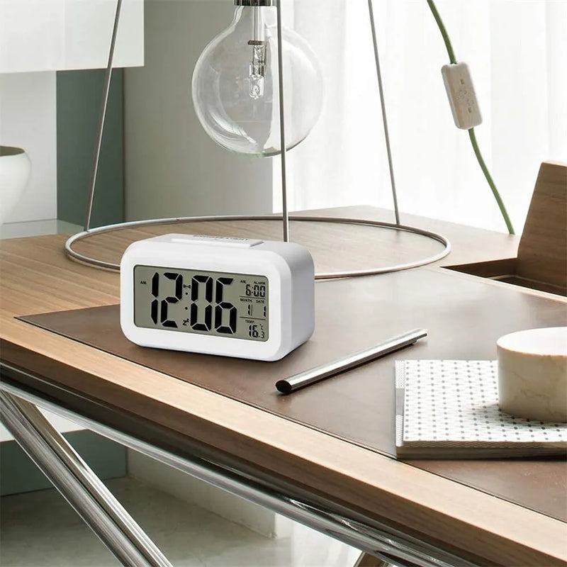 Relógio de mesa, despertador digital, dados tempo, calendário, multi funções